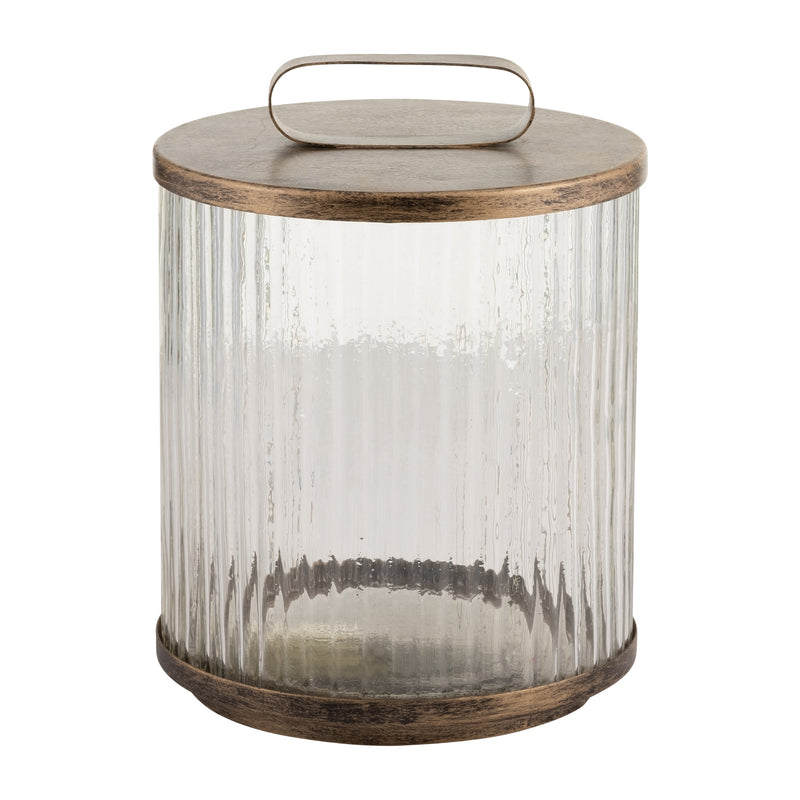 GLASS,10,ROUND BOX W/TOP HANDLE, BRASS