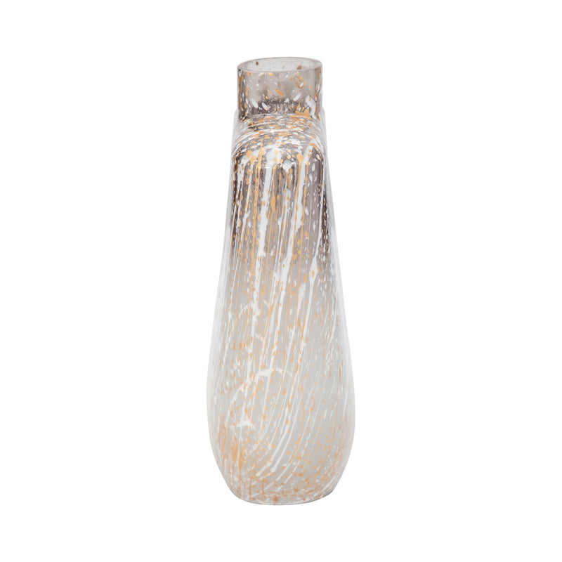 GLASS,10,STRIPED STAINED VASE,MULTI