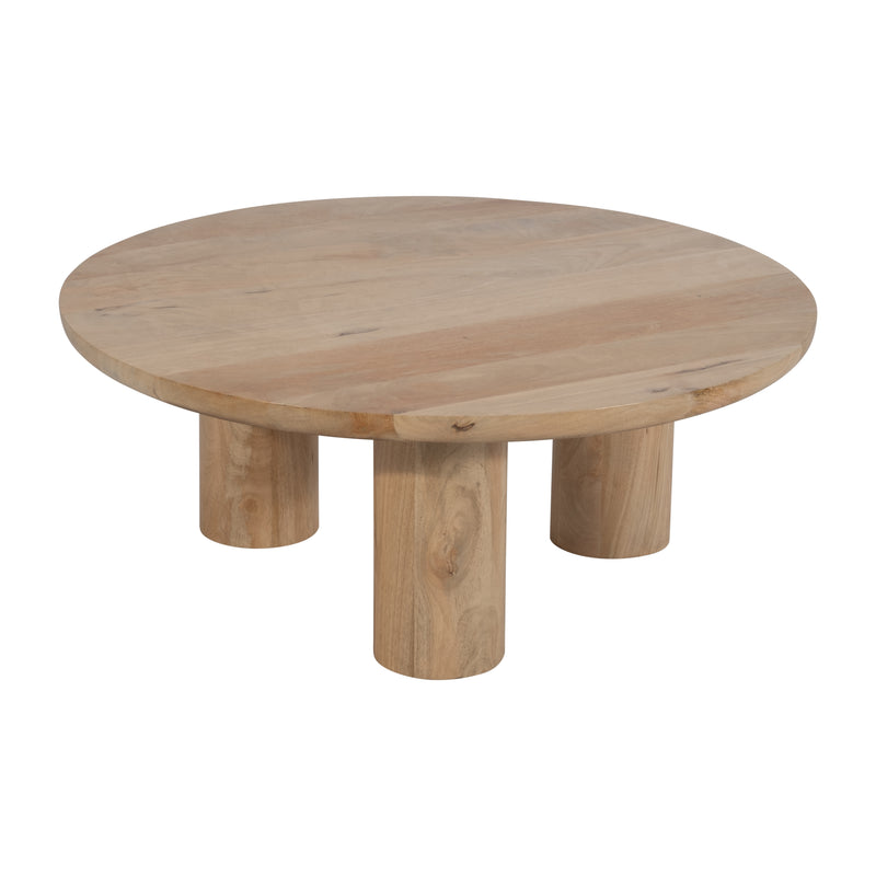 Wood, 35D  Modern Farmhouse Side Table, Nat Kd