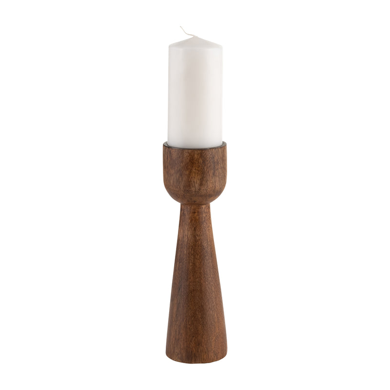 Wood, 15H Candle Holder, Natural