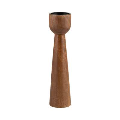 Wood, 12H Candle Holder, Natural