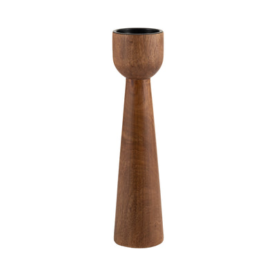 Wood, 12H Candle Holder, Natural