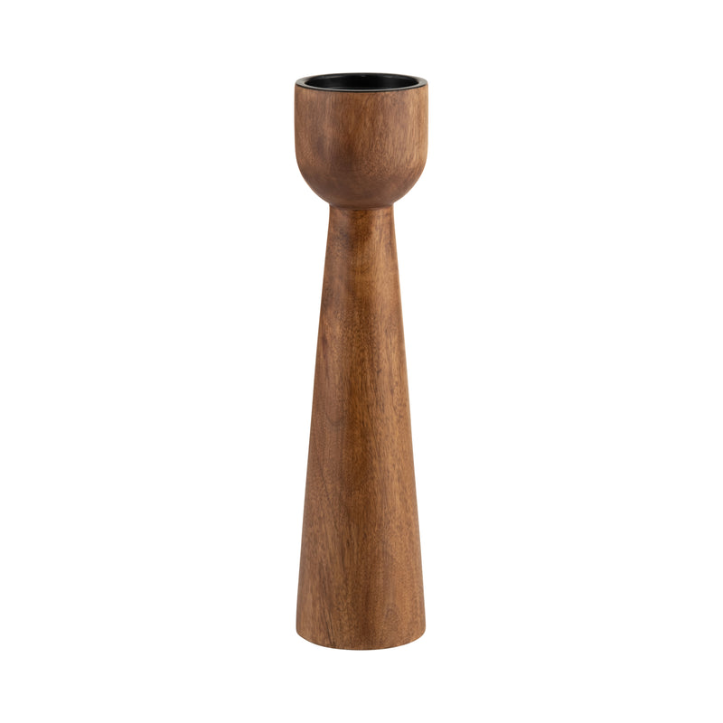 Wood, 12H Candle Holder, Natural