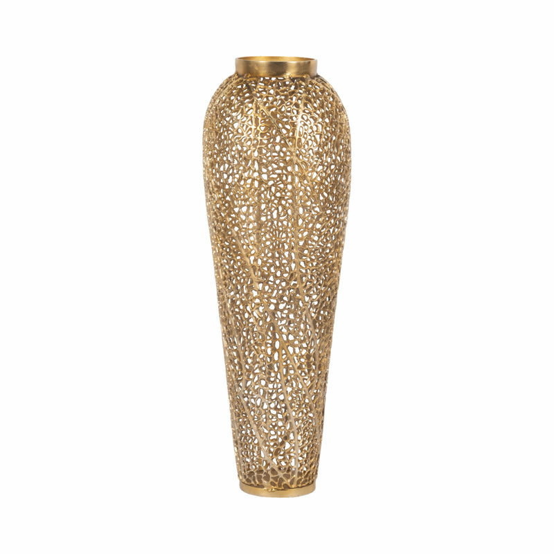 40 Fauna Metal Bouquet Floor Vase, Gold