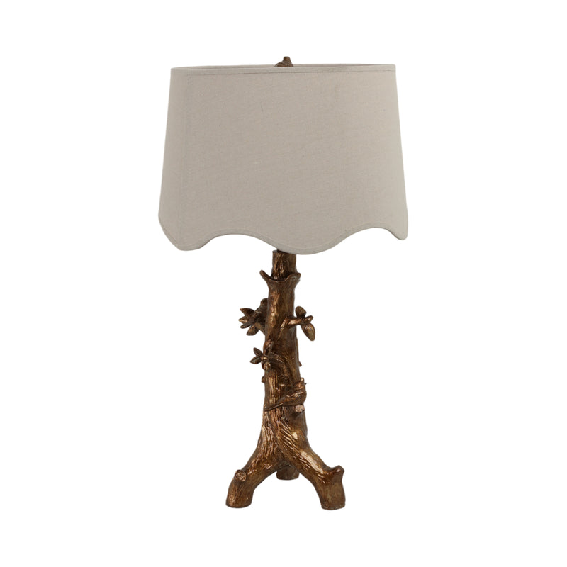 28 Perched Birds On Branch Table Lamp, Gold