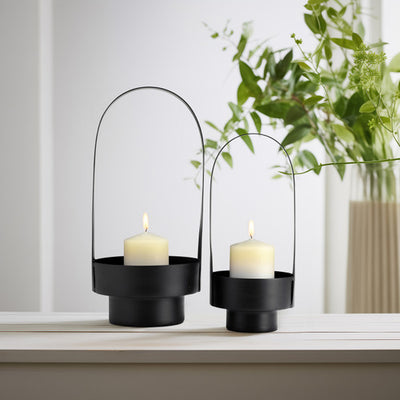 S/2 14/17, METAL LANTERN, BLACK