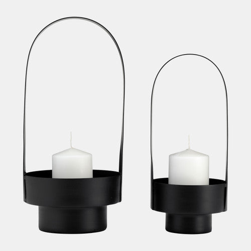 S/2 14/17, METAL LANTERN, BLACK