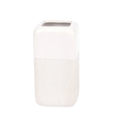 CER, 10 SQUARED GROOVED VASE, IVORY