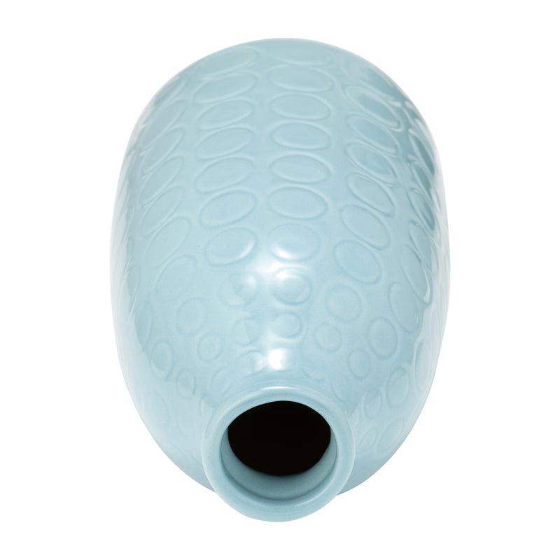 CER, 9 CIRCLES VASE, AQUA HAZE