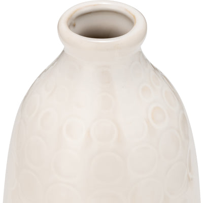 CER, 9 CIRCLES VASE, BEIGE