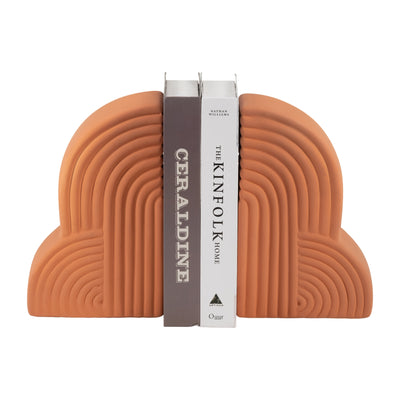 CER, S/2 13X10 ARCHES BOOKENDS, TERRACOTTA