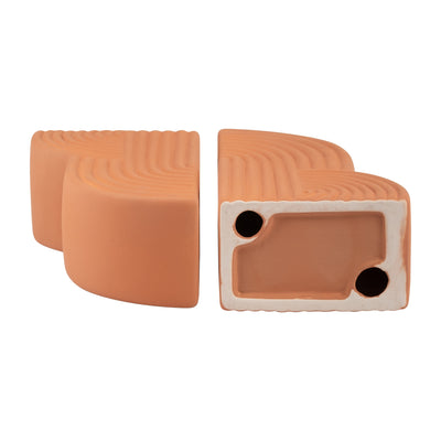 CER, S/2 13X10 ARCHES BOOKENDS, TERRACOTTA