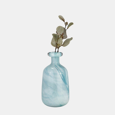 GLASS, 12H BOTTLE VASE, TEAL