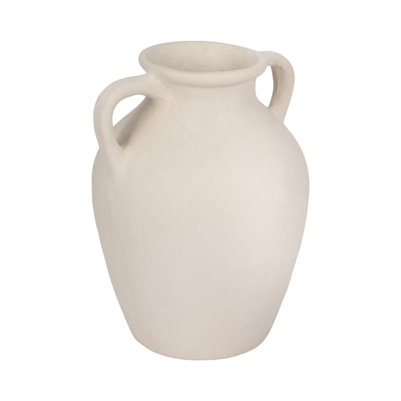 12 Vase With Handles, Paper Mache, Ivory