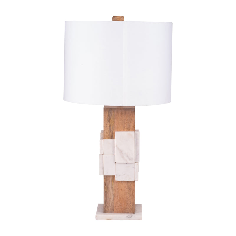 Marble, 18h Table Lamp, White