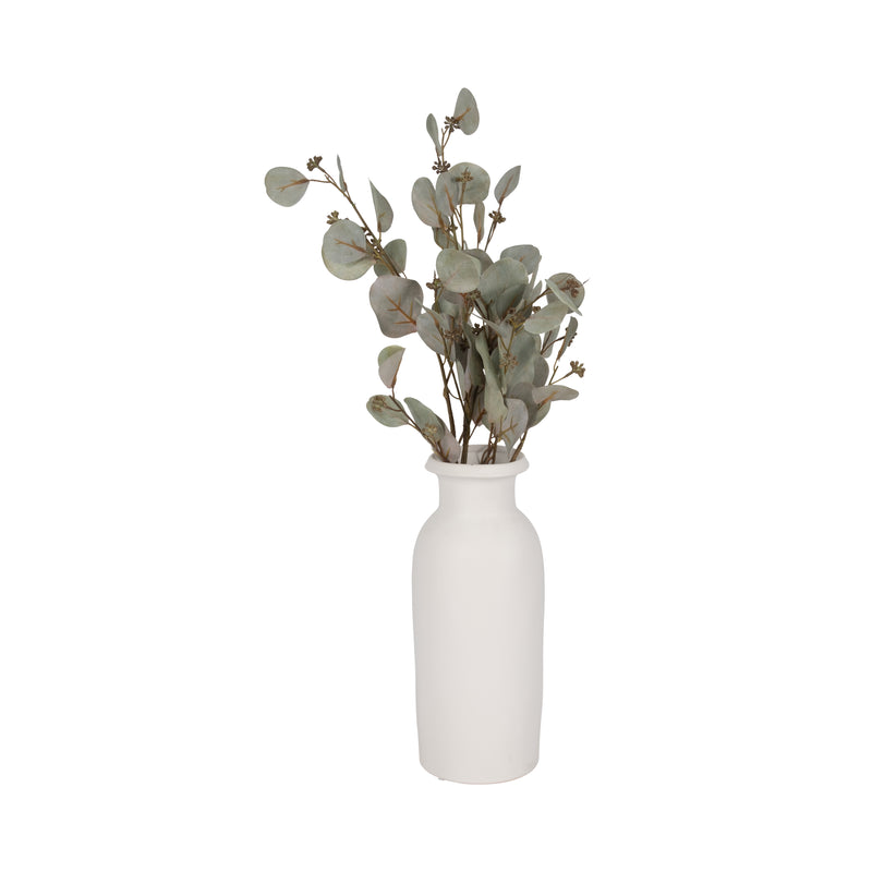 CER, 13H TALL SLIM VASE, WHITE