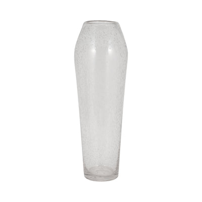 GLASS, 23 FLOOR VASE BUBBLE CLEAR