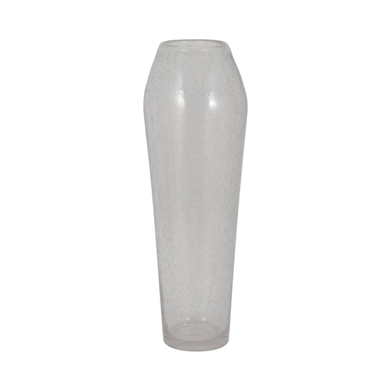 GLASS, 23 FLOOR VASE BUBBLE CLEAR