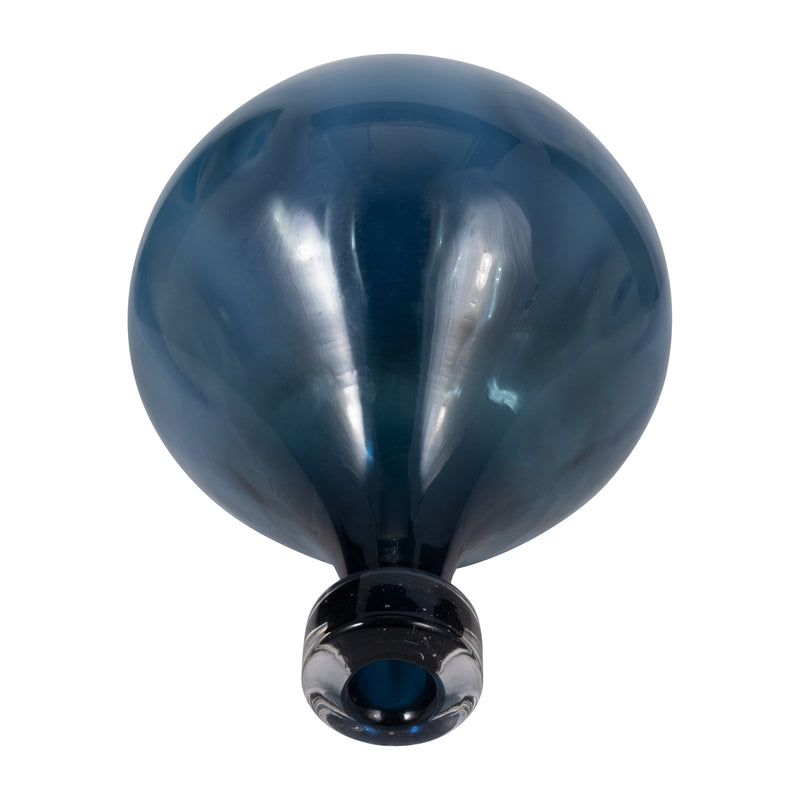 GLASS, 11 DIMPLE VASE BLUE