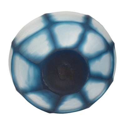 GLASS, 9 CARVED BOWL BLUE