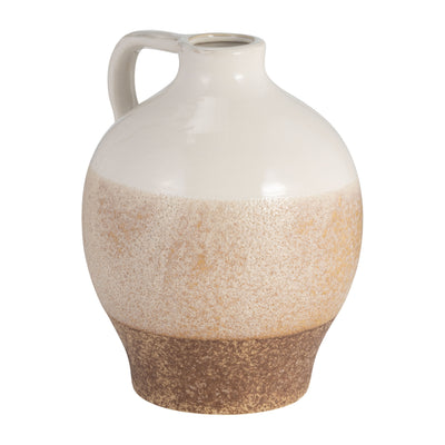 CER, 9 JUG VASE, WHITE/TAN