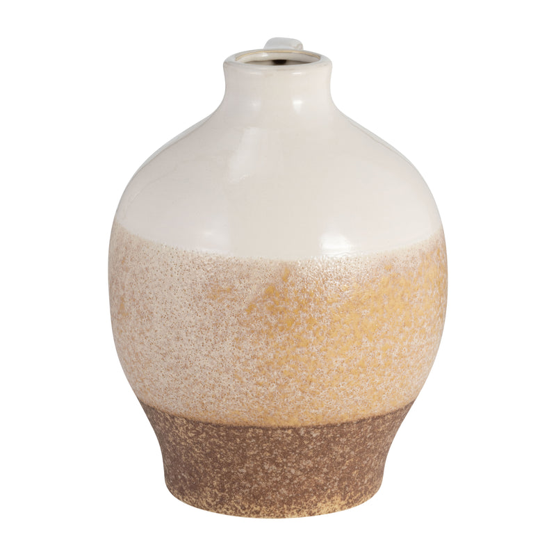 CER, 9 JUG VASE, WHITE/TAN