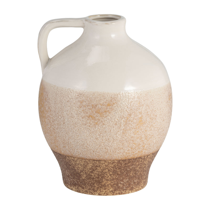 CER, 9 JUG VASE, WHITE/TAN