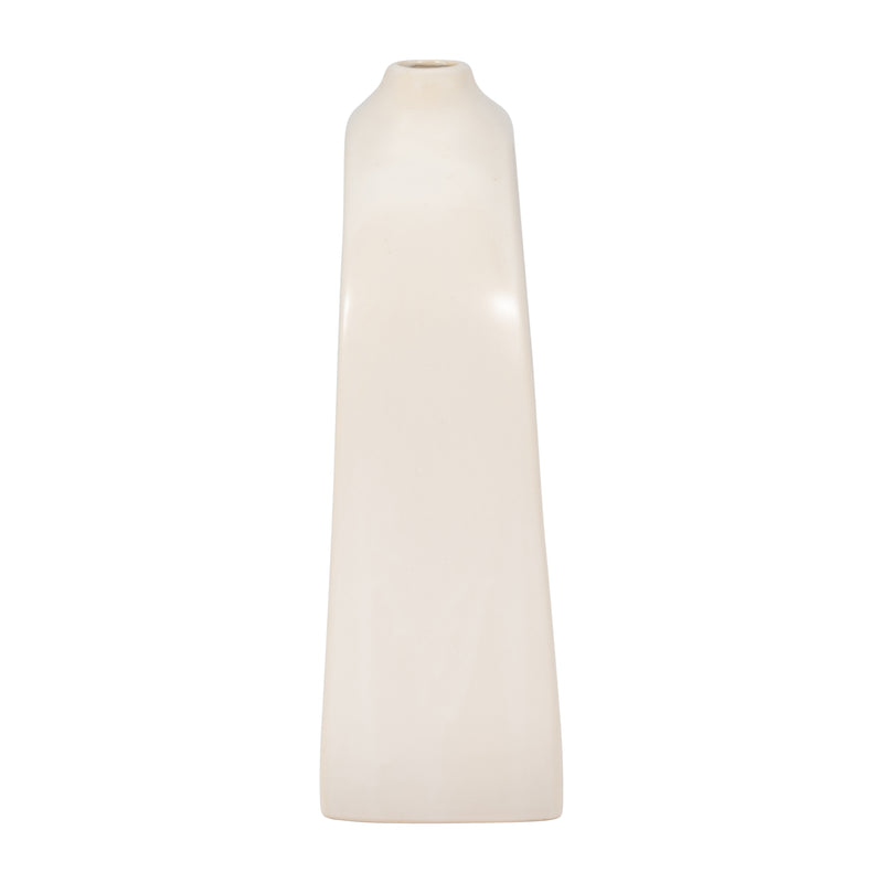 STONEWARE 11 CURVY CUT-OUT VASE, COTTON