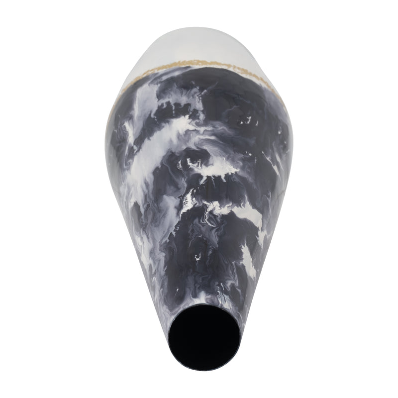 METAL, 20 NEPTUNE FLOOR VASE, IVORY/NAVY