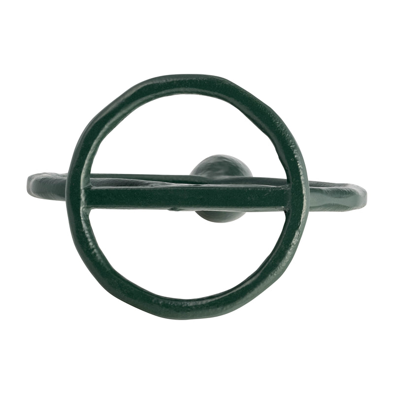 METAL, 7 ROUND RING TAPER CANDLEHOLDER, DARK GREE