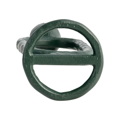 METAL, 7 OPEN OVAL TAPER CANDLEHOLDER, DARK GREEN