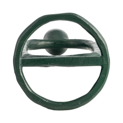 METAL, 10 OPEN OVAL TAPER CANDLEHOLDER, DARK GREE