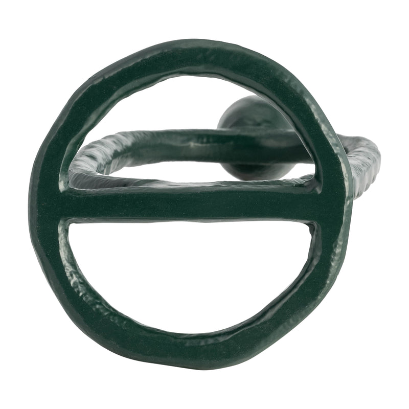 METAL, 11 OPEN OVAL TAPER CANDLEHOLDER, DARK GREE