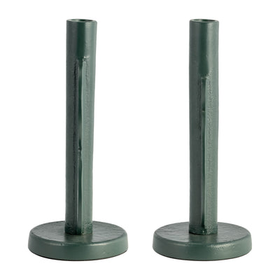 METAL, S/2 9 NOMAD TAPER CANDLEHOLDERS, DARK GREE