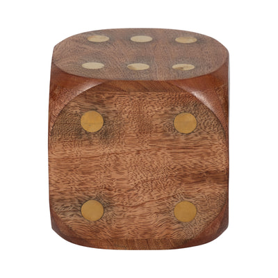 WOOD, 5X5 DICE, ANTIQUE BROWN