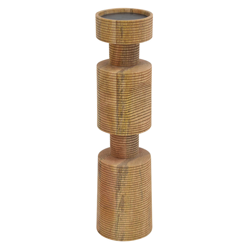 WOOD, 14 NOMAD PILLAR CANDLEHOLDER, NATURAL