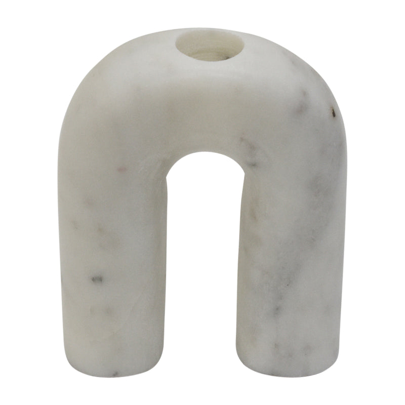 MARBLE, 5 TAPER CANDLEHOLDER, WHITE