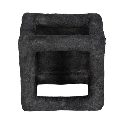 6 Textured Open Square Object, Black