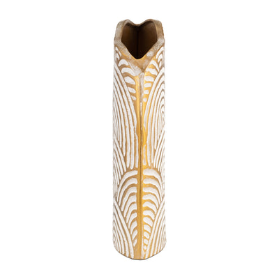 METAL, 12 ARCH PATTERN VASE, GOLD