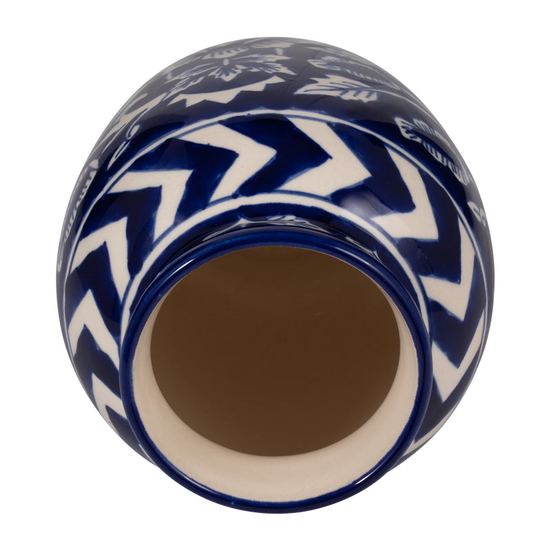 CERAMIC, 9 VINES TALAVERA VASE, BLUE/WHITE