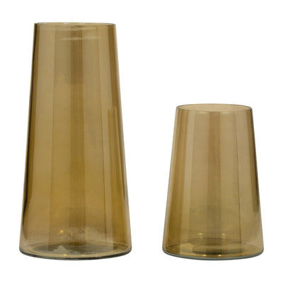 GLASS, 8 LUSTER VASE, GOLD