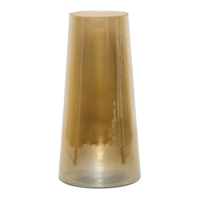 GLASS, 12 LUSTER VASE, GOLD