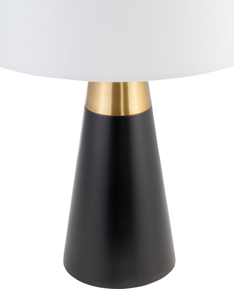 Metal,s/2,23h,2tone Cone Tbl Lamps,blk/gld