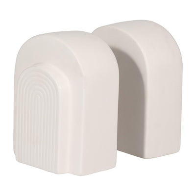 CER, S/2 7 ARCH BOOKENDS, WHITE