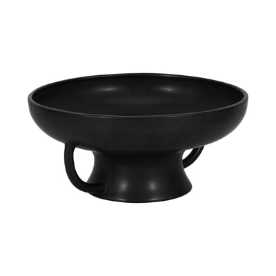 CER, 12 BOWL W HANDLES ON STAND, BLACK