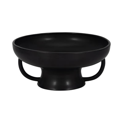 CER, 12 BOWL W HANDLES ON STAND, BLACK