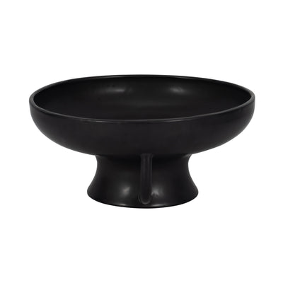 CER, 12 BOWL W HANDLES ON STAND, BLACK