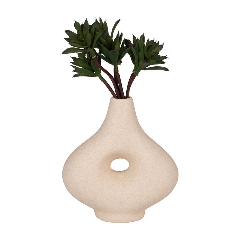 CER, 7 SHORT OPEN CUT-OUT NOMAD VASE, IVORY