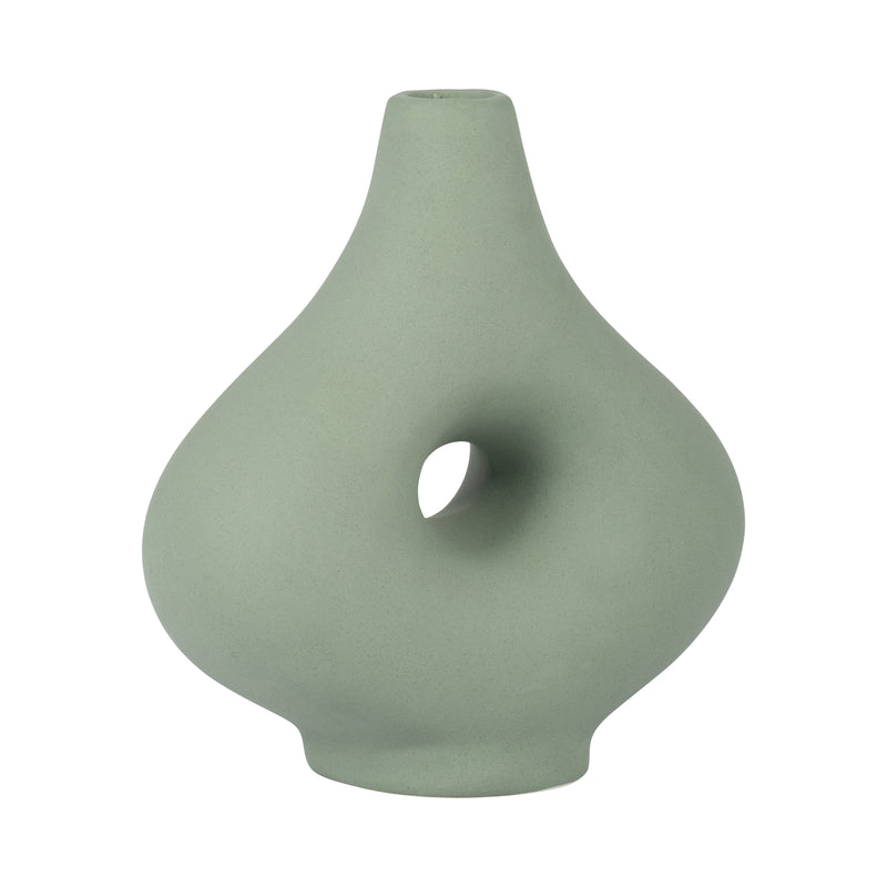 CER, 7 SHORT OPEN CUT-OUT NOMAD VASE, DARK SAGE