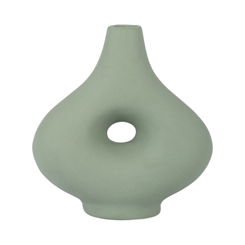 CER, 7 SHORT OPEN CUT-OUT NOMAD VASE, DARK SAGE